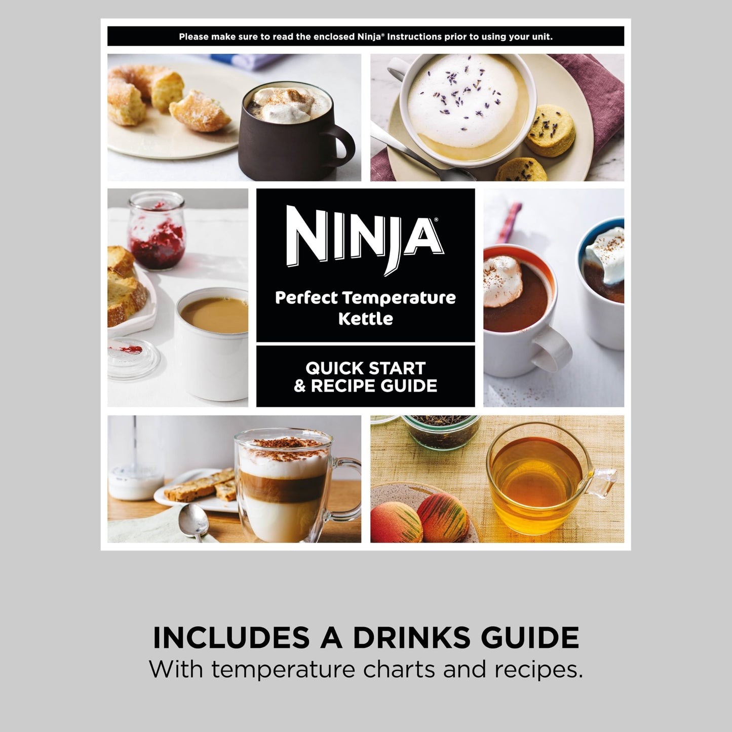 Ninja Perfect Temperature Kettle, 1.7L, LED Display, Easy to Use Kettle with Rapid Boil and Temperature Control & Hold, Black & Copper, KT200UKCP