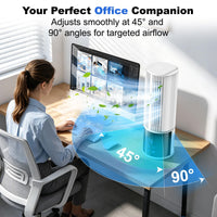 Portable Air Conditioner Air Cooler 6-in-1 Portable Tower Fan,3 Speeds, Storm Mode Cool Mist,Remote Control,Automatic Oscillation,8H Timer LED Display with Ice Packs for Home & Office Use（lvory）