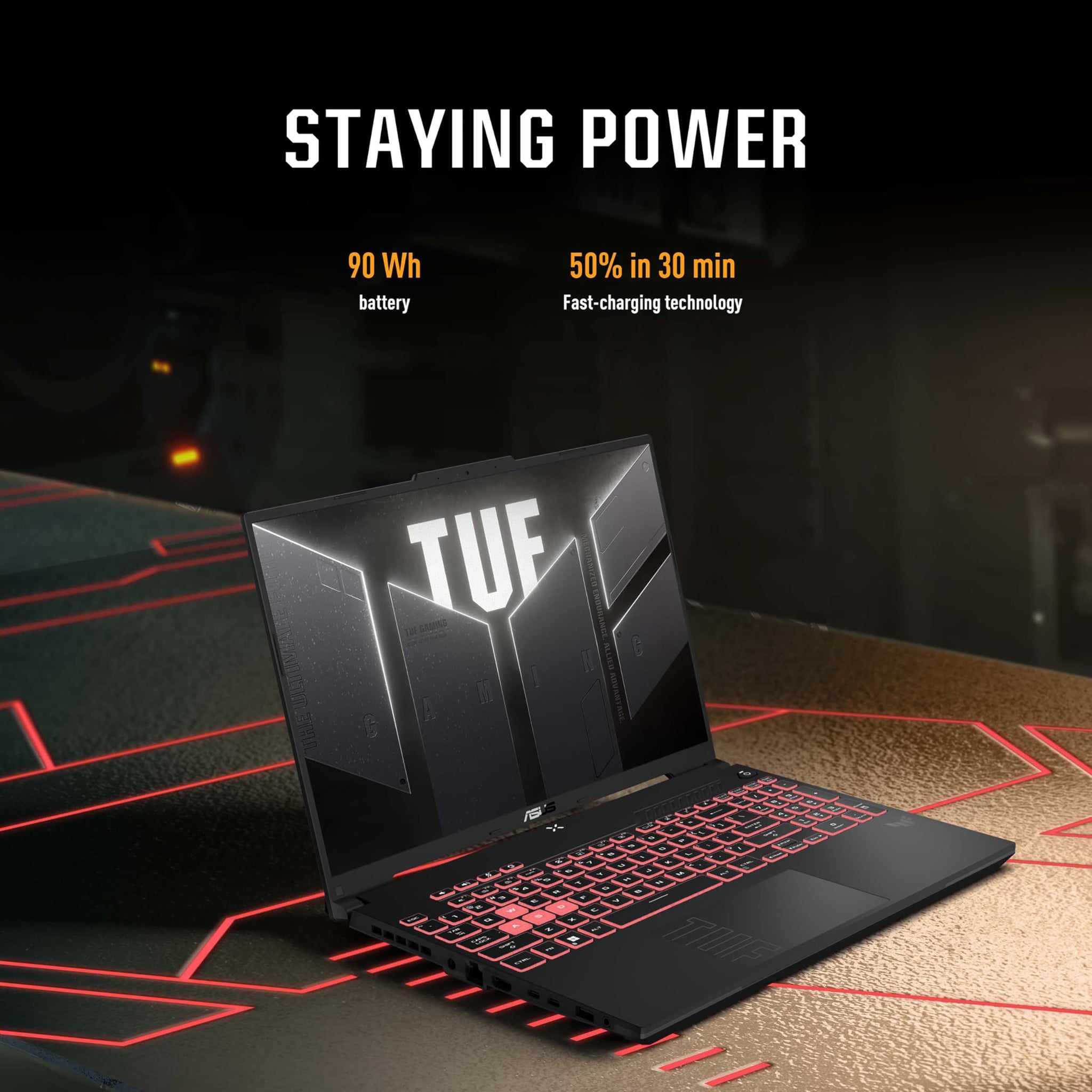 ASUS TUF Gaming A16 FA607NUQ Gaming Laptop | 15.6" Full HD 144Hz Screen | AMD Ryzen 7 170 | NVIDIA GeForce RTX 4050 | 16GB RAM | 512GB SSD | UK layout single-backlit keyboard | Windows 11
