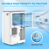 DOMANKI 14000 BTU portable air conditioner with remote control, digital display, 700 square feet range, white