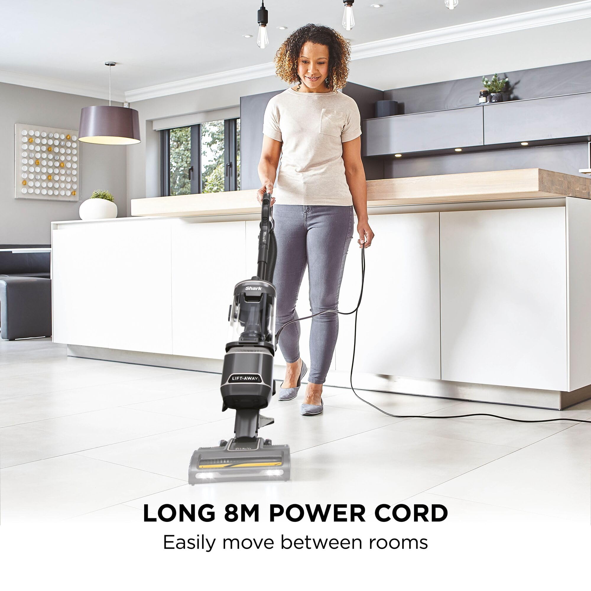 Shark Corded Upright Vacuum Cleaner 1.1L with Anti Hair Wrap Technology, Pet Model, LED Headlights, Lift-Away, Anti-Allergen, 8m Cord, 750W, 5 Attachments inc Pet Tool, Black, NZ691UKTDB