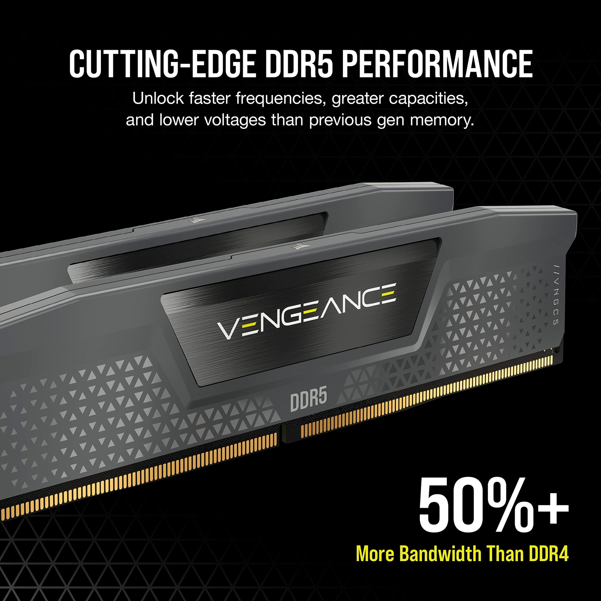 CORSAIR VENGEANCE DDR5 32GB (2x16GB) DDR5 Up to 6000MHz CL36 AMD EXPO Intel XMP iCUE Compatible Computer Memory – Grey (CMK32GX5M2E6000Z36)