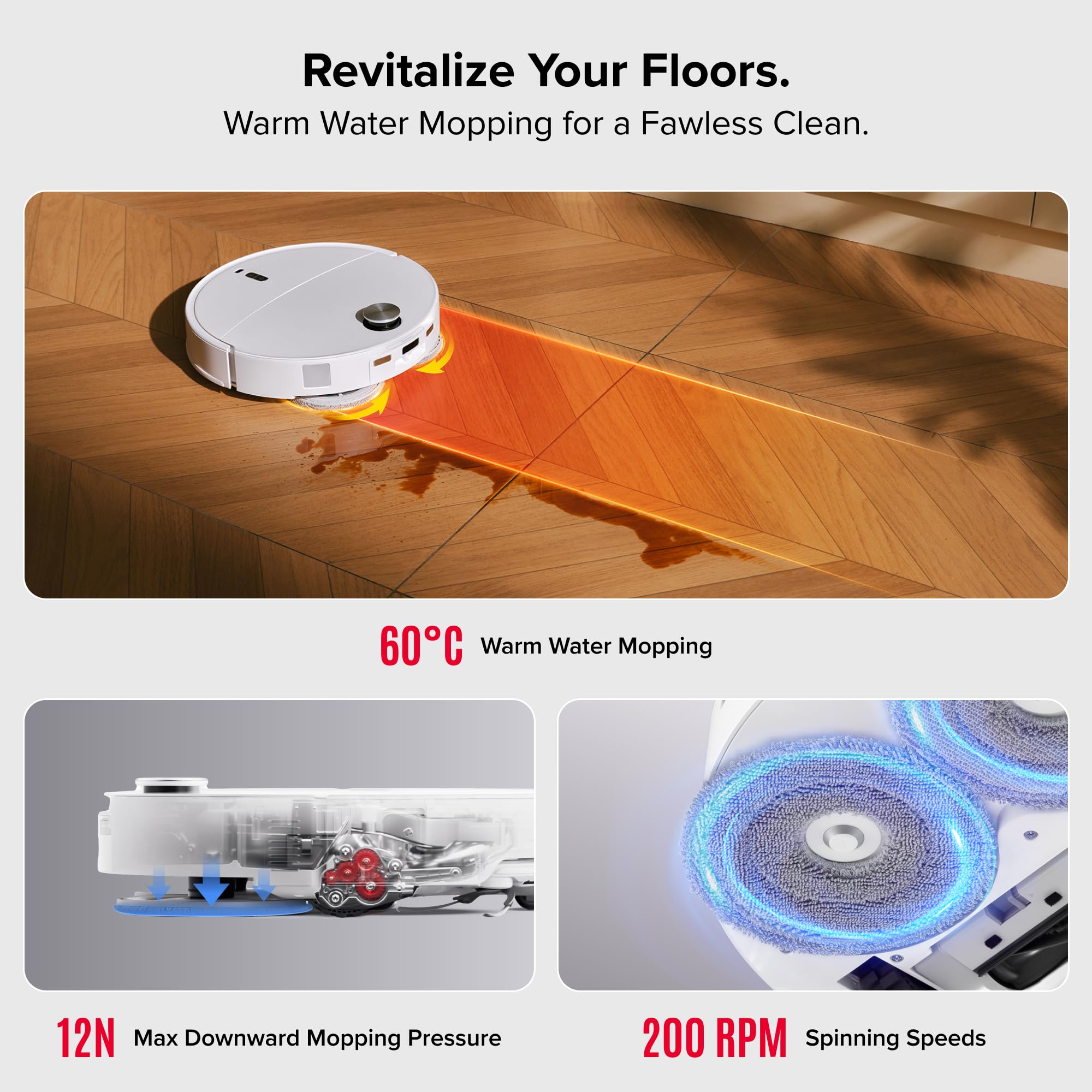 roborock Qrevo Curv 2 Pro Robot Vacuum Cleaner with Mop, 25,000 Pa Suction, Zero-Tangle, 3.14-Inch Ultra Slim, AI Obstacle Avoidance, 100°C Hot-Water Mop Washing, Multifunctional Dock 3.0 Hygiene+