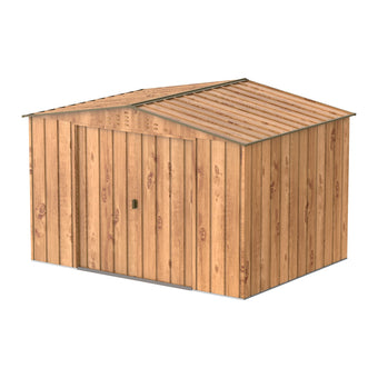 compare product Duramax TOP 10x8 Metal Garden Storage Shed (7.83 m²), Hot-Dipped Galvanized Steel Tool Shed, All Weather Resistant with Reinforced Roof Structure, Maintenance-Free Outdoor Storage House, Woodgrain