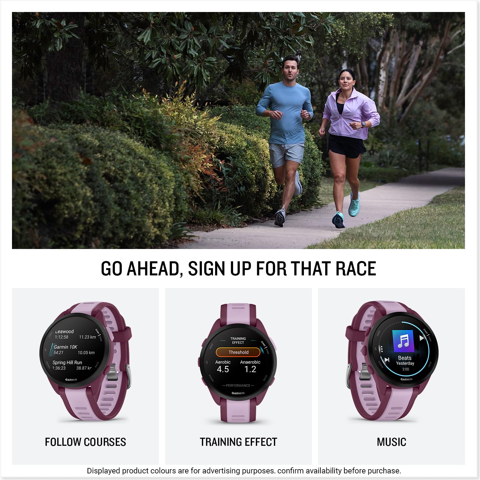 Garmin Forerunner 165 with Music, 43mm GPS running smartwatch, lightweight, AMOLED touchscreen, advanced training & insights, safety & tracking features, up to 11 days battery life, Black