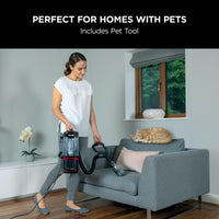 Shark Corded Upright Vacuum Cleaner 1.1L with Lift-Away Technology, Pet Model, LED Headlights, Anti-Allergen, 8m Cord, 750W, Pet, Crevice & Multi-Surface Tools, Red/Black, NV602UKT