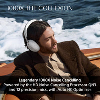 SONY 1000X THE COLLEXION Luxury Over-Ear Wireless Bluetooth Headphones, Studio-Grade Hi-Res Sound,Premium Noise Cancelling, 360 Spatial Audio, Durable Case, iOS & Android – Platinum, New Model
