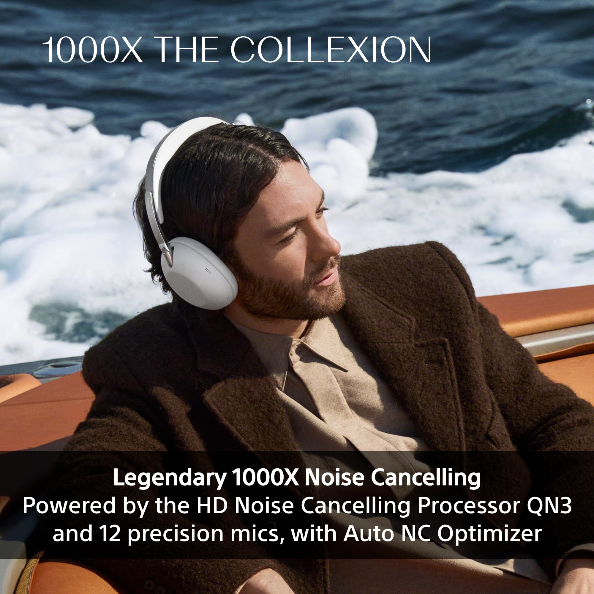 SONY 1000X THE COLLEXION Luxury Over-Ear Wireless Bluetooth Headphones, Studio-Grade Hi-Res Sound,Premium Noise Cancelling, 360 Spatial Audio, Durable Case, iOS & Android – Platinum, New Model