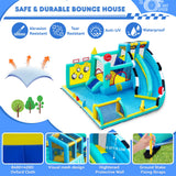Inflatable Bouncy Castle with Slide Trampoline and Ball Pit, Bounce House Indoor Outdoor with Air Blower for Toddler Garden Park Backyard Party Wedding Birthday Gift, 470 x 400 x 220 cm
