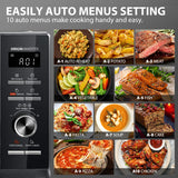 TOSHIBA 26Liter 6-in-1 Air Fry Microwave Combo With Origin Inverter, Chef Defrost, Convection, Combi, Grill, 10 Power Levels, 10 Auto Menus, 900W Microwave,1000W Grill, Black, MW3-AC26SFI(BK)