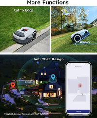 ANTHBOT Genie600 Robot Lawn Mower, Perimeter Wire Free, Full Band RTK+4-Eye Vision Robot Lawnmower, Recommended for 600 m², Max 800 m², Automatic Mapping, Accurate Obstacle Avoidance, APP Control