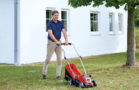 Einhell Cordless Lawnmower with Battery and Charger 18V Power X-Change, 33cm Cutting Width, Brushless Motor, 30L Grass Box, 5 Cutting Heights GE-CM 18/33 Li Battery Lawn Mower