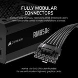 CORSAIR RM850e (2025) Fully Modular Low-Noise ATX Power Supply with 12V-2x6 Cable – ATX 3.1 & PCIe 5.1 Compliant, Cybenetics Gold Efficiency, 105°C-Rated Capacitors, Modern Standby Mode – Black