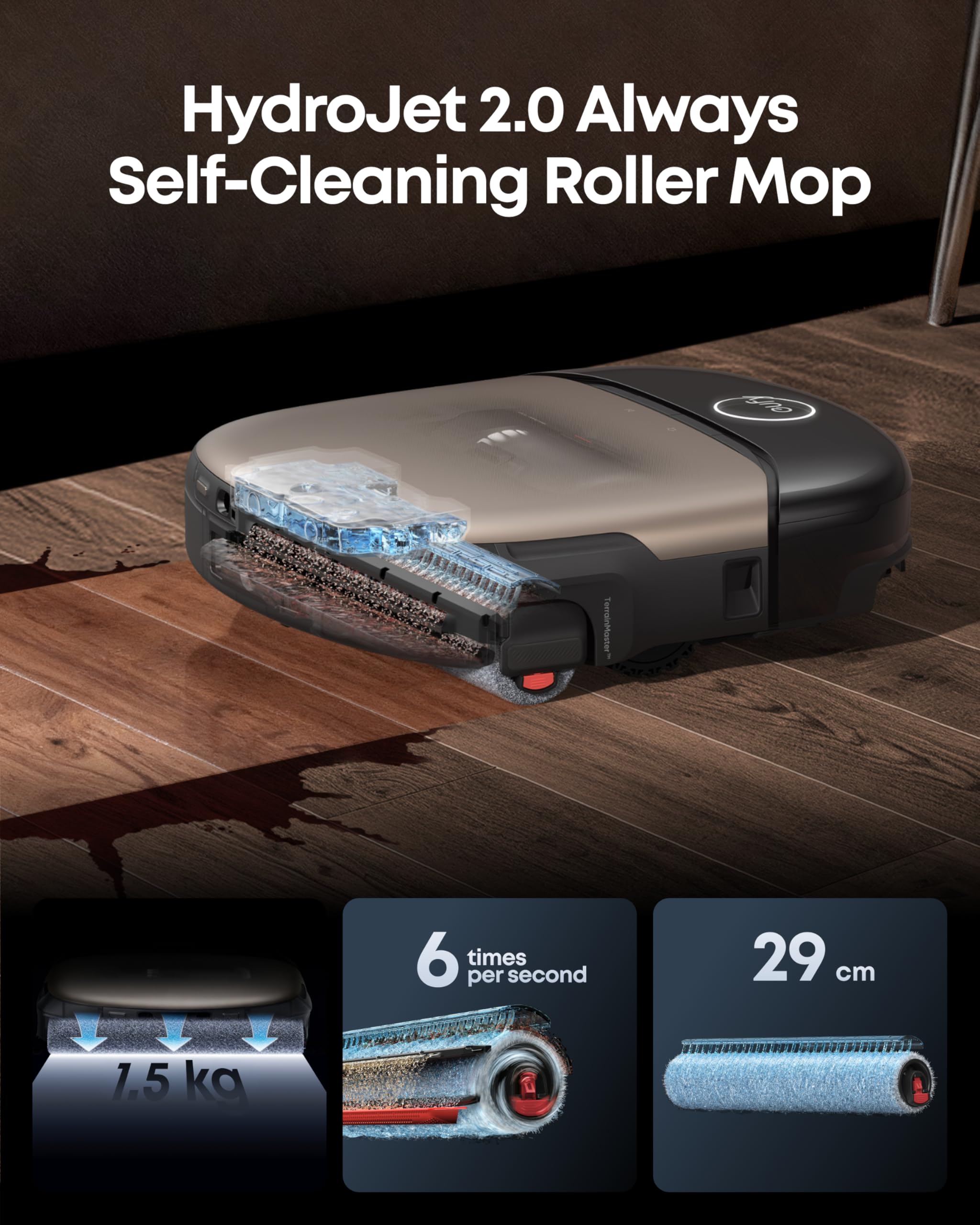 eufy New 2026 Robot Vacuum Cleaner With Mop, Omni S2, Long-Lasting 30,000 Pa Suction, HydroJet 2.0 Self‑Cleaning Roller Mop, CleanMind AI Navigation, All‑in‑One Station, Home-Cleaning Robot