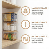 petisal Trash Bag Dispenser ，Extra Large Trash Bag Holder Dispensers With Bamboo Lid，Multi-functional Pantry Organizers and Storage For Kitchen, Cabinet, Laundry Room, Pantry (Clear, XL-2PACK)