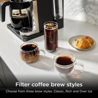 Ninja Prestige 2-in-1 Filter Coffee and Pod Capsule Machine with Built-in Milk Frother, Make Lattes, Iced Coffee and Flat Whites, Gunmetal CFN802UKGM