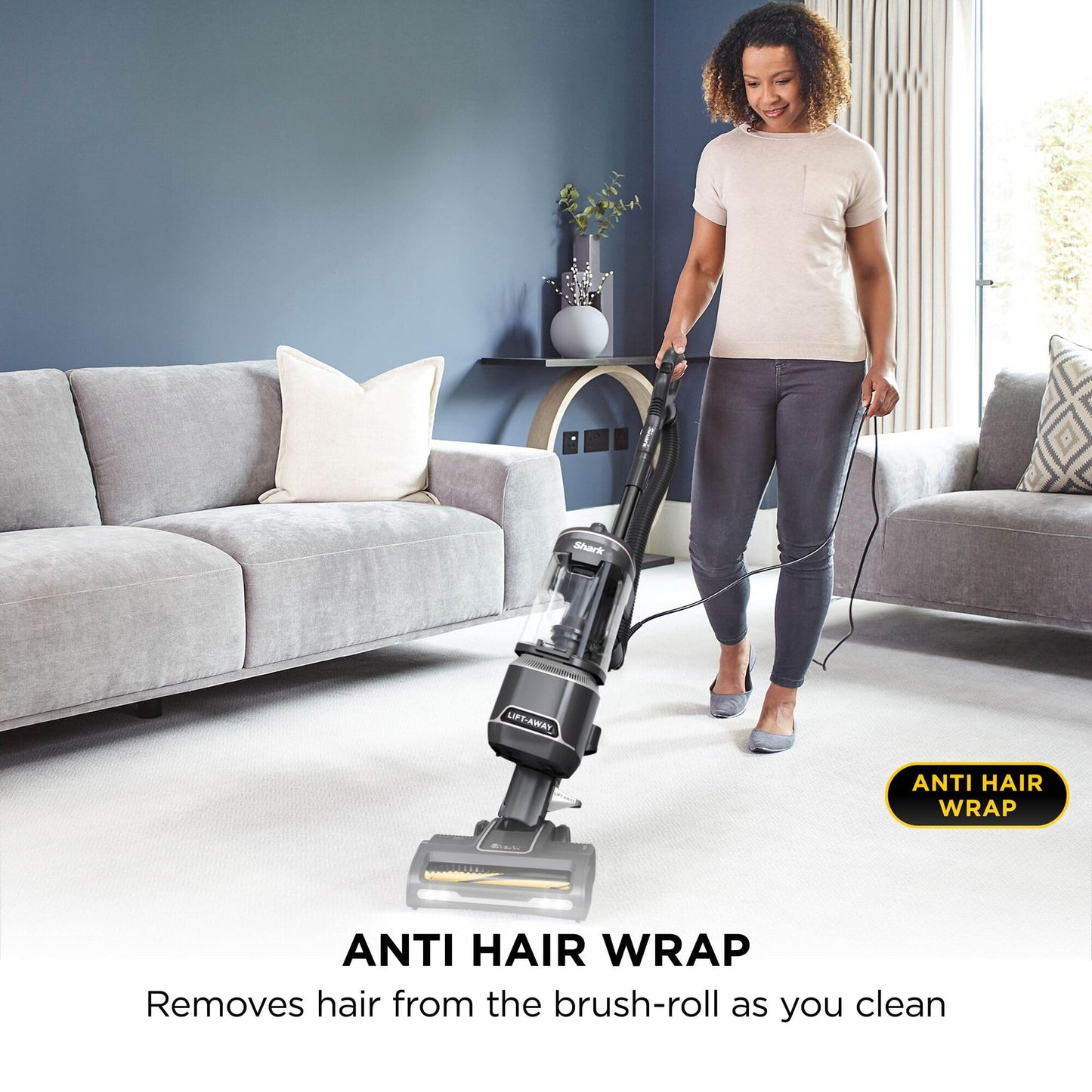 Shark Corded Upright Vacuum Cleaner 1.1L with Anti Hair Wrap Technology, Pet Model, LED Headlights, Lift-Away, Anti-Allergen, 8m Cord, 750W, 5 Attachments inc Pet Tool, Black, NZ691UKTDB