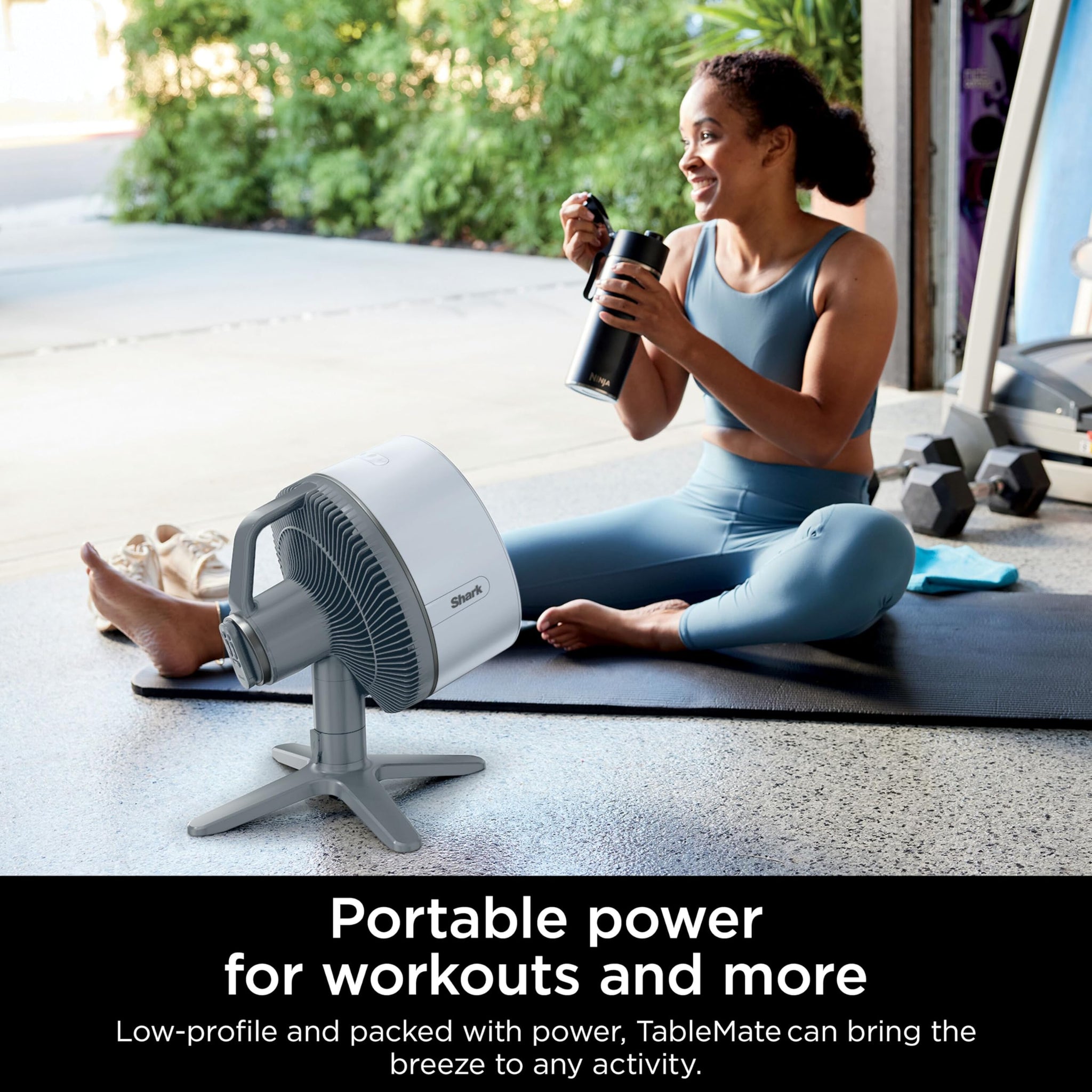 Shark FlexBreeze TableMate Cordless Fan, High-Velocity, Indoor & Outdoor Use, 20m Cooling Reach, Quiet & Portable, Weather-Resistant, 5 Speeds, Oscillating, Remote Control, FA150UK