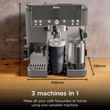 Ninja Luxe Premier 3-in-1 Coffee Machine, Latte, Cappuccino, Cold Brew & Espresso Maker With Built in Bean Grinder & Milk Frother, Easy to Use, 4 Automated Froth Presets, Gun Metal ES601UKGM