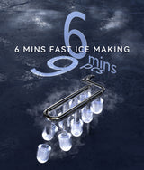 ecozy Ice Maker Machine Countertop, 9 Ice Cubes in 6 Mins, 12KG in 24Hrs, 2 Sizes of Ice, Self-Cleaning with Ice Bags, Scoop, and Basket for Kitchen, Office, Bar, Party
