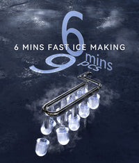 ecozy Ice Maker Machine Countertop, 9 Ice Cubes in 6 Mins, 12KG in 24Hrs, 2 Sizes of Ice, Self-Cleaning with Ice Bags, Scoop, and Basket for Kitchen, Office, Bar, Party