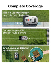 eufy New Robot LawnMower C15 without Boundary Cable with Garage, 500 m² Coverage, TrueVision, No RTK, No Signal Issue, Hands-Free Auto Mapping, Animal Safe, Smart Navigation, Ride on Edge Cutting