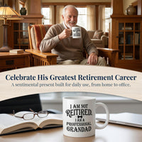 Mitibet Grandad Fathers Day Gift, Professional Retired Mug, Grandad Birthday Gifts, Funny Father Day Mugs, Best Dad Coffee Cup, Unusual Worlds Greatest Daddy Present, Travel Flask Drinkware, 11 Oz