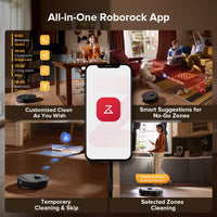 roborock Qrevo Series Robot Vacuum Cleaner with Mop, 10,000Pa Suction, Upgraded from Qrevo S, Dual Anti-Tangle Brushes, Smart Obstacle Avoidance, Auto Mop Washing&Drying, All-in-One Dock,Black(QV 35S)