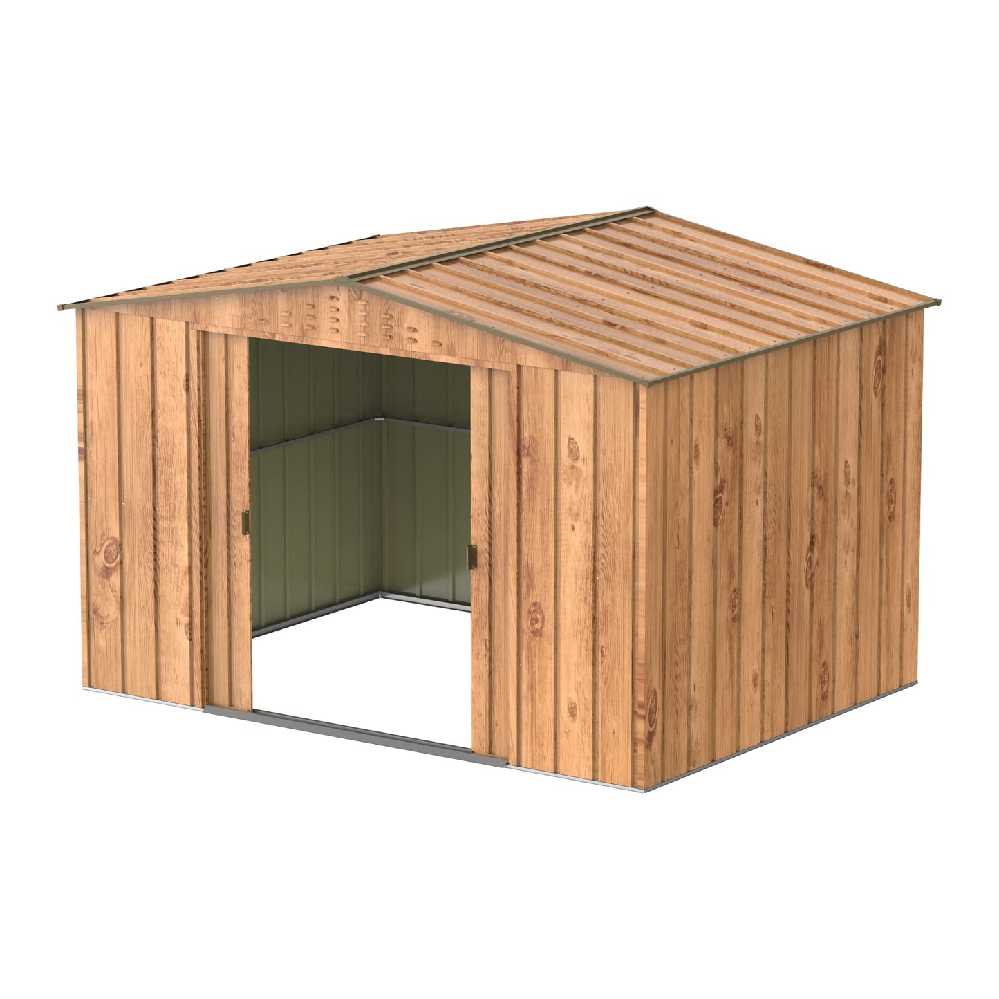 Duramax TOP 10x8 Metal Garden Storage Shed (7.83 m²), Hot-Dipped Galvanized Steel Tool Shed, All Weather Resistant with Reinforced Roof Structure, Maintenance-Free Outdoor Storage House, Woodgrain