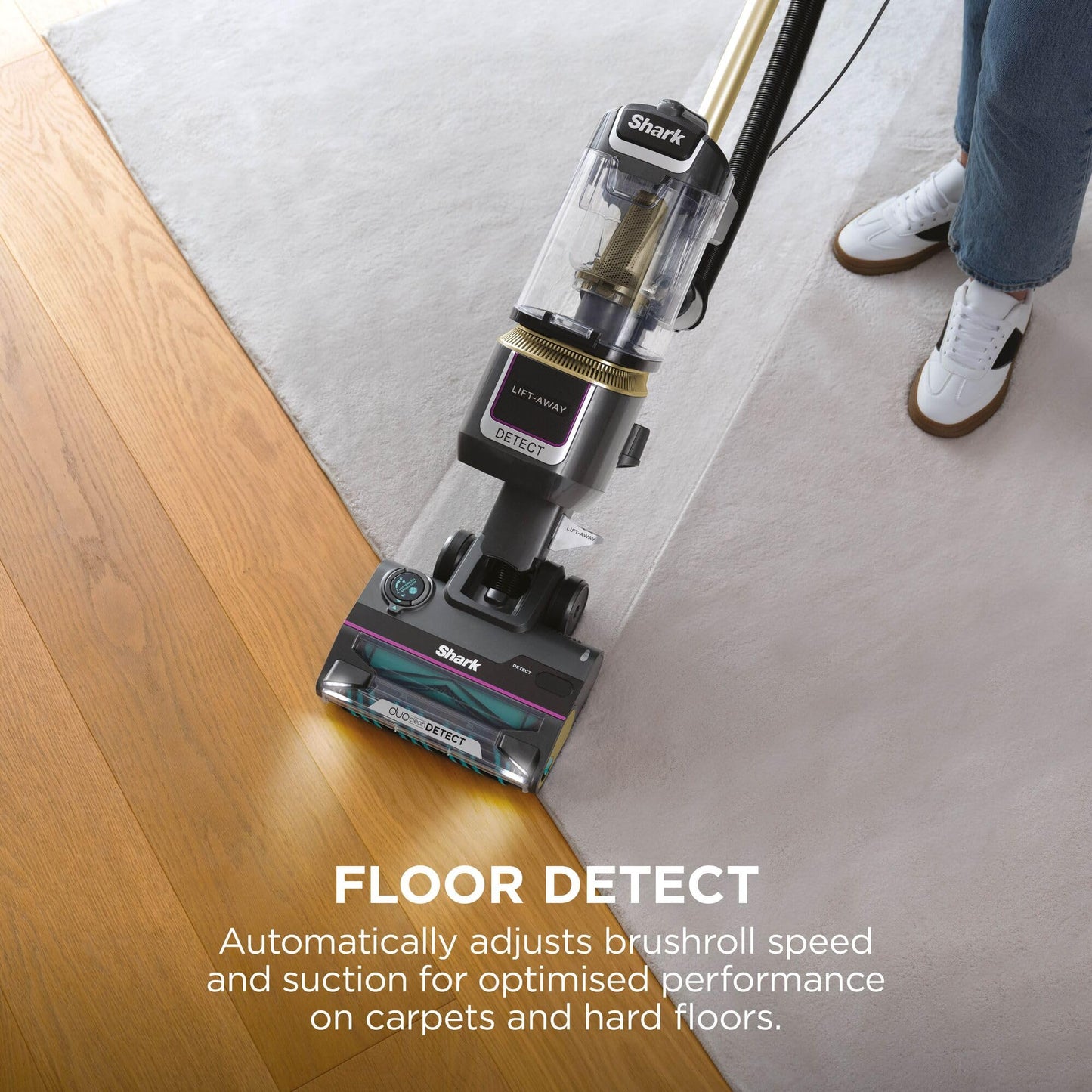 Shark Detect Corded Upright Vacuum Cleaner, Ultra-Powerful Pet Hair Pick-Up with Anti Hair Wrap Plus, DuoClean Detect & Direction Detect, Anti-Allergen, Lift-Away Technology with Pet Tool, LA450UKTBK