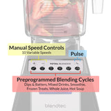 Blendtec Total Classic Original Blender with WildSide Jug - Professional-Grade Power - 6 Pre-Programmed Cycles - 10-Speeds - Black, TD43PA01-UKCOST