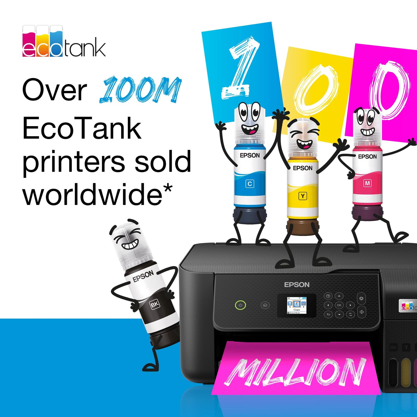 Epson EcoTank ET-8550 Ink Tank Printer | Photo Printing | 6-Colour Inks | Wireless | A3+ | Print, Copy, Scan | 10.9cm Touchscreen | Double-Sided Printing | Rear Paper Feed