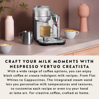Nespresso - Vertuo Creatista Capsule Coffee Machine with Milk Frother Wand for Cappuccino, Flat White and Espresso by Sage, Sea Salt