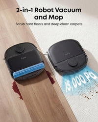 eufy New Robot Vacuum Cleaner With Mop,C28 Omni,Self-Cleaning Roller Mop,Upgraded from X10 Pro,15,000Pa Suction,All-in-1 Station,Tangle-Free,Auto Mop Wash&Dry,AI Obstacle Avoidance,LiDAR Navigation