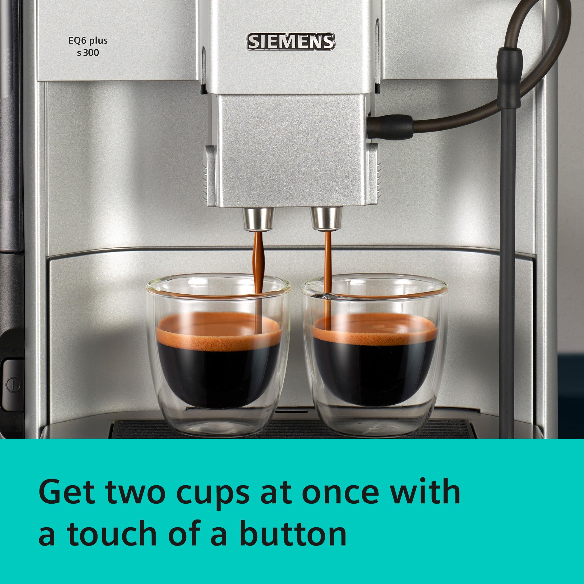 SIEMENS EQ6 plus S300, Fully Automatic Bean to Cup Espresso Coffee Machine with Cappuccinatore milk system, 11 beverages, Ceramic Grinder, Large Touchscreen Display, TE653M11GB, Titanium