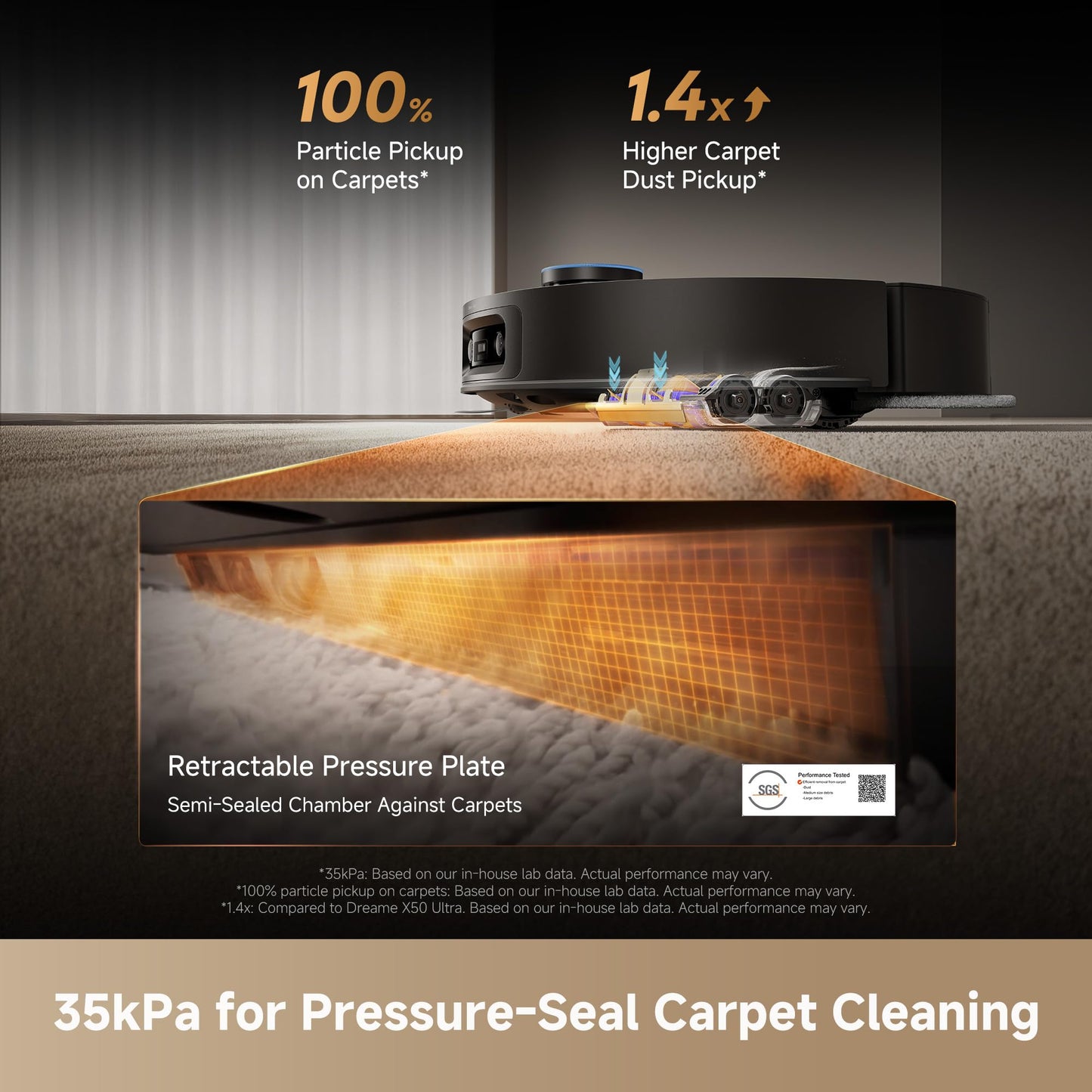 DREAME X60 MAX Ultra Full Robot Vacuum Cleaner and Mop, Upgraded X50 Series, 3.13" (8cm), Ultra-Thin Design, 35,000Pa Suction, Self-Emptying and Recharging, Self-Cleaning Mop