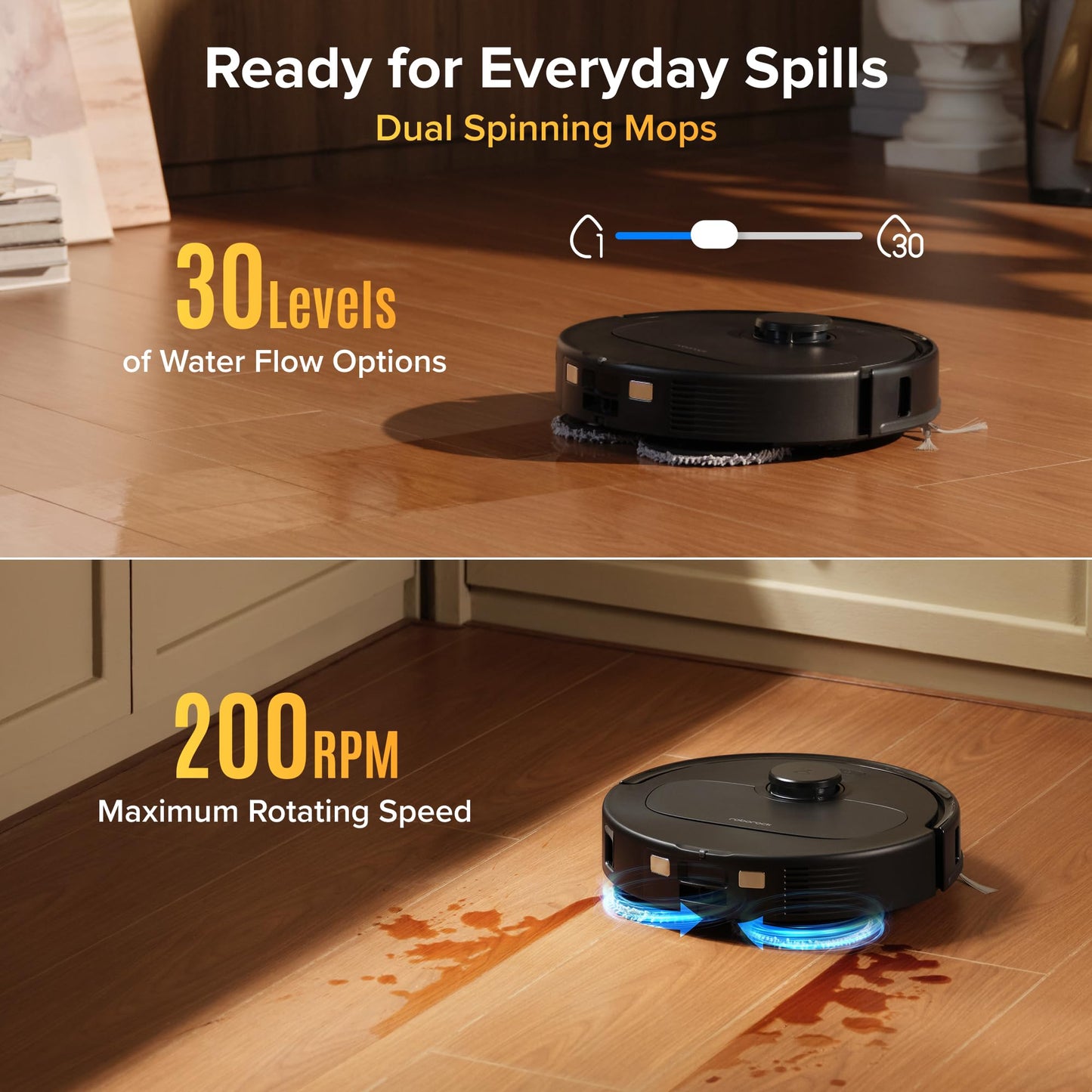 roborock Qrevo S Pro Robot Vacuum Cleaner with Mop, 18,500 Pa Suction, Upgraded from QV 35S, Anti-Tangle, Smart Obstacle Avoidance, Custom Carpet Strategy, 75°C Mop Self-Cleaning, All-in-One Dock