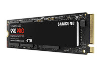 Samsung 990 PRO NVMe M.2 SSD, 4 TB, PCIe 4.0, 7,450 MB/s read, 6,900 MB/s write, Internal SSD, For gaming and video editing, MZ-V9P4T0BW