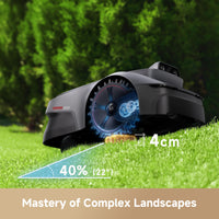 MOVA ViAX 300 Robot Lawnmower without Boundary, Recommended 300 ㎡, AI-Assisted Auto Mapping, U-Shape Path Planning, Dual-Vision Obstacle Avoidance, Edge Cutting, Complex Terrain, App Control