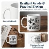 Mitibet Grandad Fathers Day Gift, Professional Retired Mug, Grandad Birthday Gifts, Funny Father Day Mugs, Best Dad Coffee Cup, Unusual Worlds Greatest Daddy Present, Travel Flask Drinkware, 11 Oz