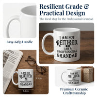 Mitibet Grandad Fathers Day Gift, Professional Retired Mug, Grandad Birthday Gifts, Funny Father Day Mugs, Best Dad Coffee Cup, Unusual Worlds Greatest Daddy Present, Travel Flask Drinkware, 11 Oz