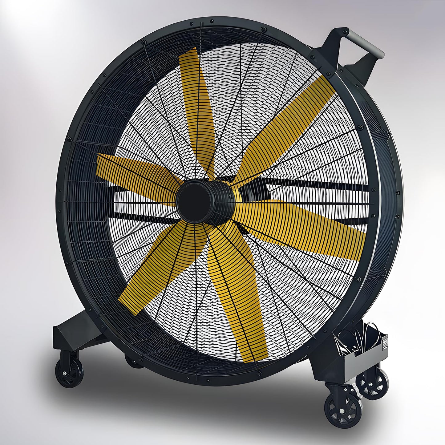 KIBONCY High Velocity Heavy Duty Metal Drum Fan, Industrial Floor Fan, With 360° Adjustable Tilt, For Commercial, Factory, Basement B