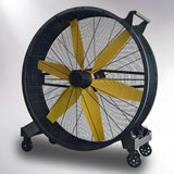 KIBONCY High Velocity Heavy Duty Metal Drum Fan, Industrial Floor Fan, With 360° Adjustable Tilt, For Commercial, Factory, Basement B