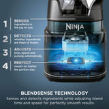Ninja 3-in-1 Detect Power Blender Processor Pro, Powerful 1200W Blender, Food Processor Bowl, Dough Blade, 2x Single Serve Cups, Jug, Make Pizza Dough, Blend, Chop & Mix, Stone Gold, TB401UKSTGD
