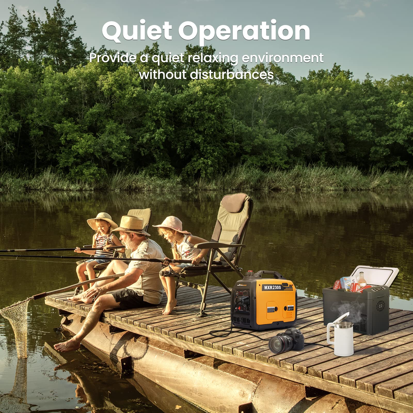 maXpeedingrods 2300W Portable Inverter Generator 4 Stroke Silent Pure Sine Wave Generator for Camping, Caravan, Motorhome