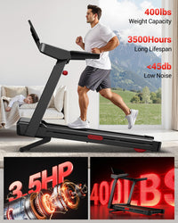 Treadmills for Home with 20% Auto Incline, 14KM/H Foldable Treadmill with Handles, Running Machine for Heavy People, 180KG Weight Capacity, Large Running Belt and Intelligent LED Touch Screen
