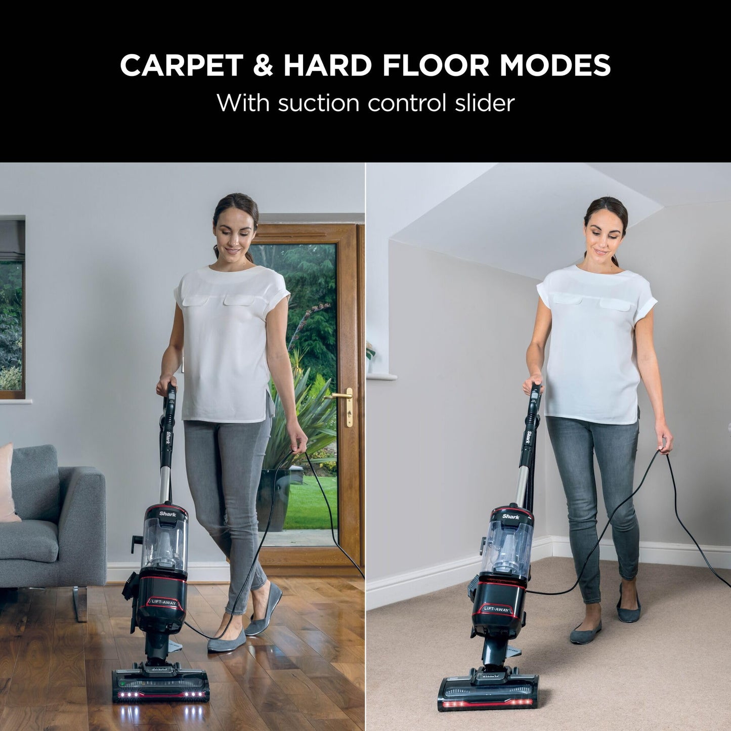Shark Corded Upright Vacuum Cleaner 1.1L with Lift-Away Technology, Pet Model, LED Headlights, Anti-Allergen, 8m Cord, 750W, Pet, Crevice & Multi-Surface Tools, Red/Black, NV602UKT