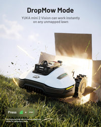 YUKA mini 2 800 Perimeter Cordless Robot Lawn Mower - Up to 800 m², 360° Navigation LiDAR + Camera with AI Driven Detection of Over 300 Obstacles, DropMow, 45% Slopes