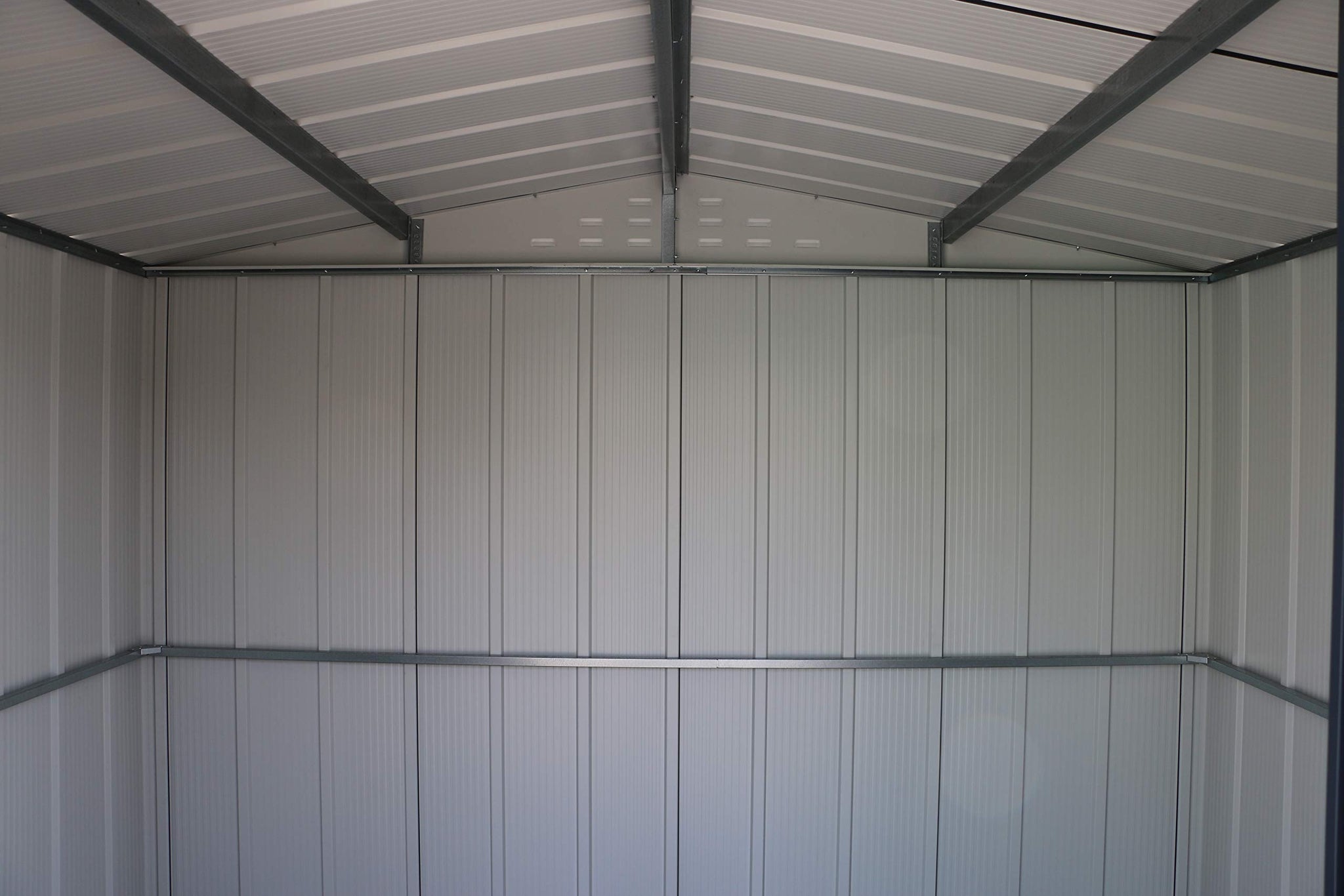 Duramax TOP 10x8 Metal Garden Storage Shed (7.83 m²), Hot-Dipped Galvanized Steel Tool Shed, All Weather Resistant with Reinforced Roof Structure, Maintenance-Free Outdoor Storage House, Woodgrain