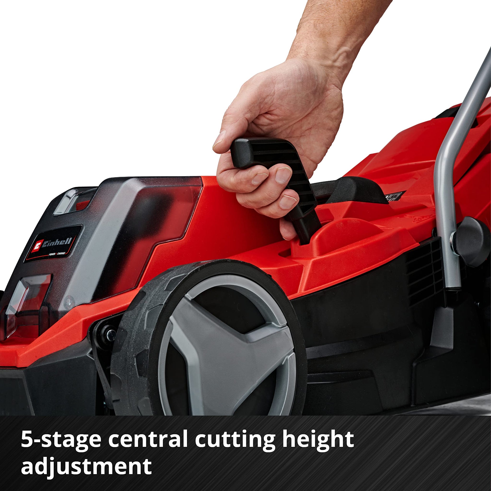 Einhell Cordless Lawnmower with Battery and Charger 18V Power X-Change, 33cm Cutting Width, Brushless Motor, 30L Grass Box, 5 Cutting Heights GE-CM 18/33 Li Battery Lawn Mower